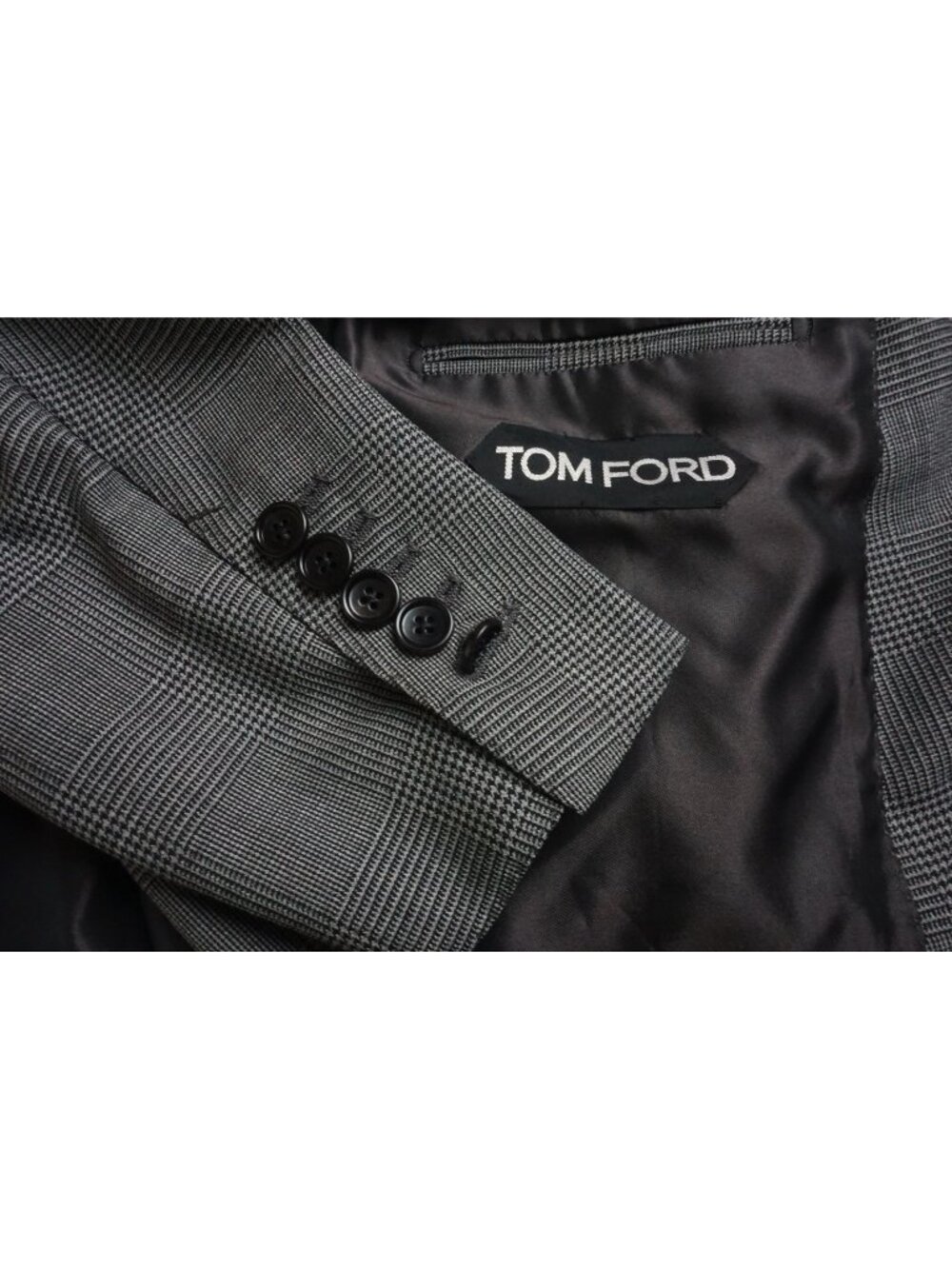 Tom Ford O’Connor Wool Blend Gray Glenplaid 2 Pc Suit Jacket Pants Sz 42R